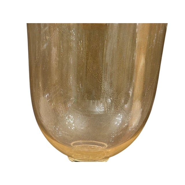 Mid 20th Century Large Italian Murano Gold Fleck Glass Vase, 20th Century For Sale - Image 5 of 8