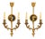 Neoclassical Bronze Two-Light Wall Sconces, 1880, Set of 2 For Sale