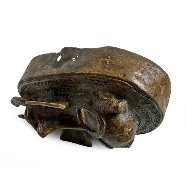 Mid 18th Century Antique West African Bronze Senufo Mask For Sale - Image 5 of 7