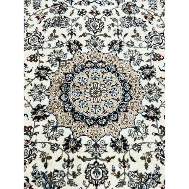 Vintage Persian Nain Wool Rug 5’1” X 8’11” For Sale - Image 4 of 6