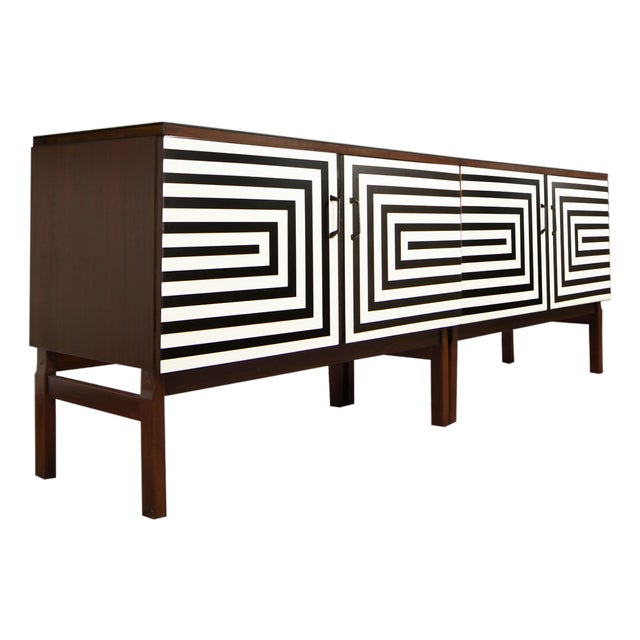 Modular Sideboards with Op Art Motif, 1970s, Set of 2 For Sale