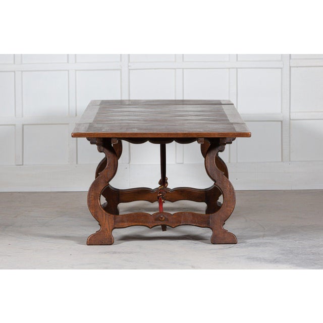 Wood Spanish Extending Oak & Iron Dining Table, 1940s For Sale - Image 7 of 18