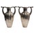 Metal Antique Silver Fluted 800 Vases by Bellotto, Italy, Set of 2 For Sale - Image 7 of 7