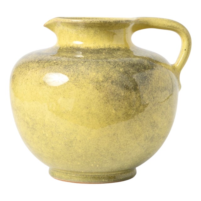 Yellow Glazed Pottery Vase by Richard Uhlemeyer, 1940s For Sale
