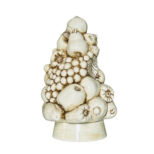 Late 20th Century Ivory Italian Majolica Fruit Topiary Tree For Sale - Image 4 of 6