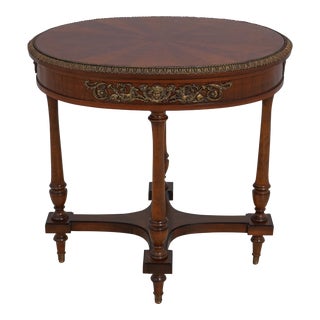 French Bronze Mounted Oval Lamp Table For Sale