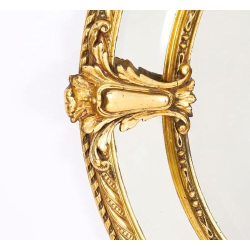 Antique Victorian Giltwood Oval Cushion Mirror, 1800s For Sale - Image 4 of 9