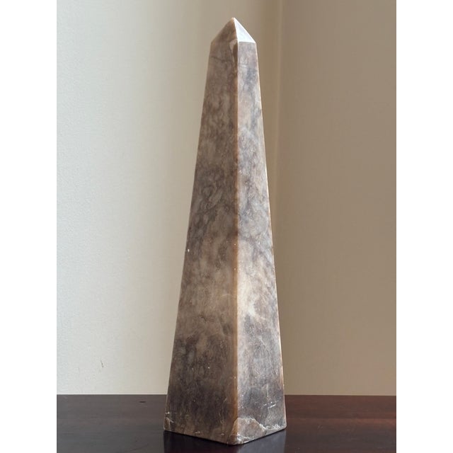 Mid 20th Century Large 17.5" Neoclassical Style Sculptural Onyx Obelisk For Sale - Image 5 of 18