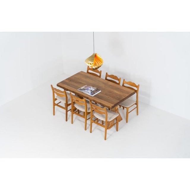 Wood Brutalist Dining Table by De Puydt For Sale - Image 7 of 14