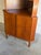 Brown Vintage Danish Modern Teak Corner Cabinet Display Hutch Mid Century Stained Glass Denmark For Sale - Image 8 of 9