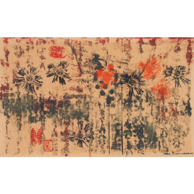 Abstracted Floral Print 1963 Monotype For Sale