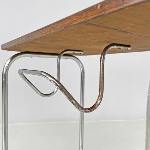 Mid-Century Italian Modern Wood and Metal Coffee Table with Newspaper Hook, 1950s For Sale - Image 14 of 18