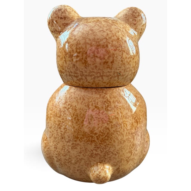 Late 20th Century Vintage Avon Speckled Teddy Bear Cookie Jar, Ceramic, 10.5" For Sale - Image 5 of 8