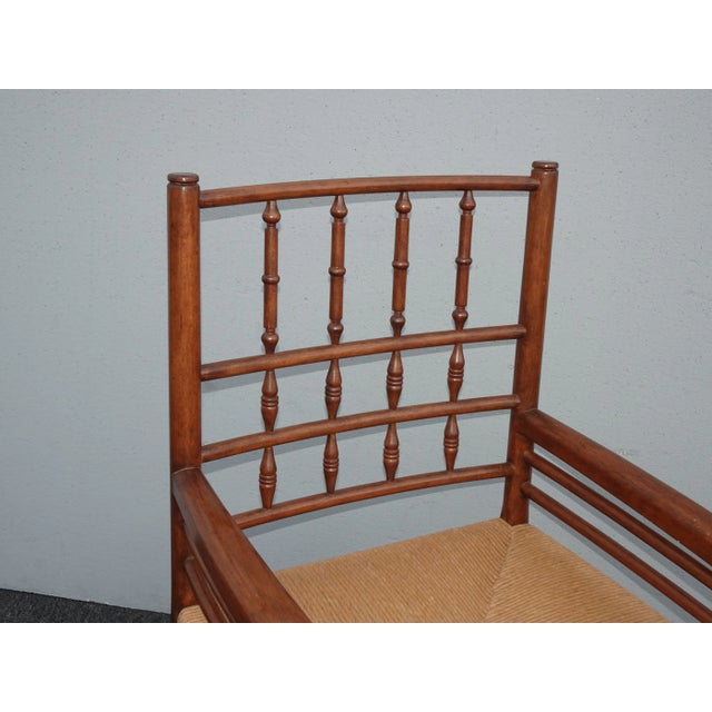 1990s Vintage French Country Brown Rush Oversized Side Chair For Sale - Image 5 of 13