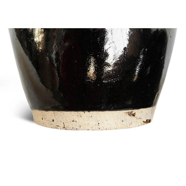 Vintage Mid 20th Century Black Ceramic Jar For Sale In Los Angeles - Image 6 of 8