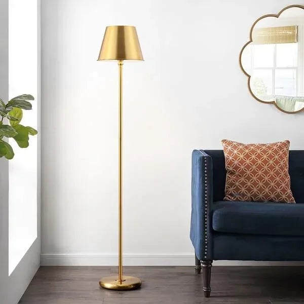 Contemporary Asher 60" Metal Shade Floor Lamp - Brass For Sale - Image 3 of 6
