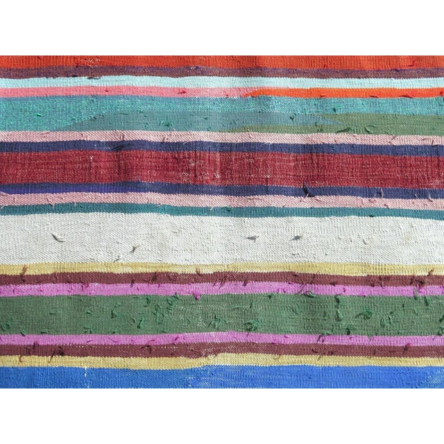 Pink 1960s Turkish Striped Kilim Rug - 69"x94" For Sale - Image 8 of 11