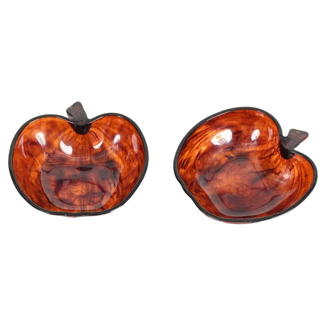 Apple-Shaped Vide Poche Bowls in Tortoiseshell Effect Acrylic Glass attributed to Christian Dior, Italy, 1970s, Set of 2 For Sale - Image 15 of 15