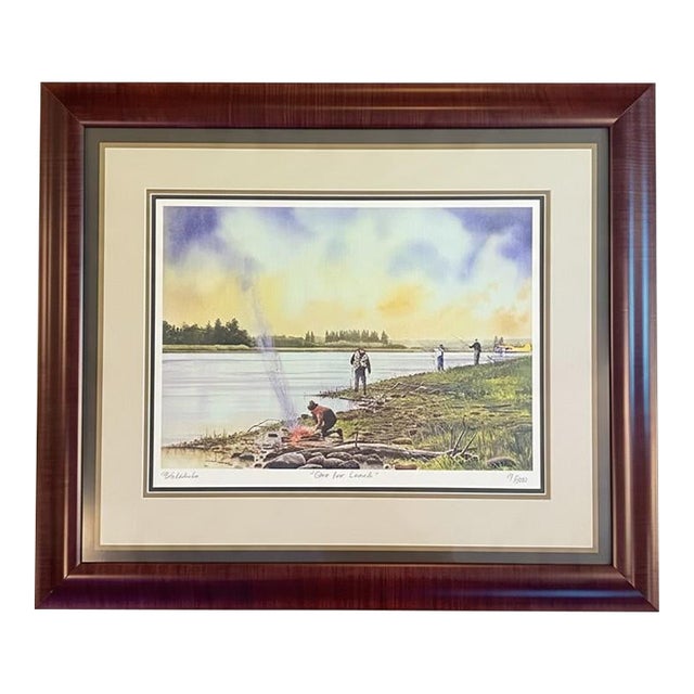 Bob White One for Lunch Signed Numbered Fly Fishing Art Print-Framed-Angler-Gift For Sale