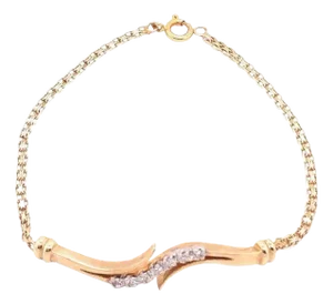 14 Karat Yellow Gold and Diamond Bracelet 0.14 TDW