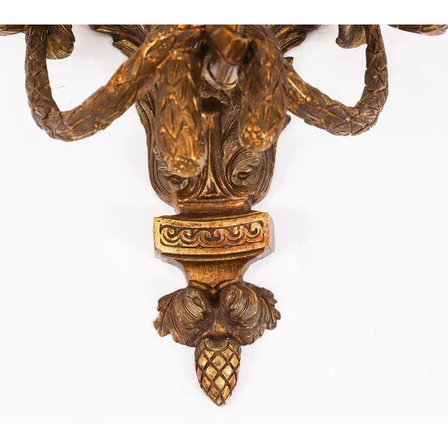 Vintage Monumental Ormolu Twin Branch Wall Lights, Set of 2 For Sale - Image 6 of 17