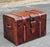 20th Century Large Felt Lined Leather Trunk For Sale - Image 9 of 15