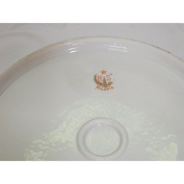 1890s RS Prussia Hand Painted Rose Cake Dish For Sale In Providence - Image 6 of 6