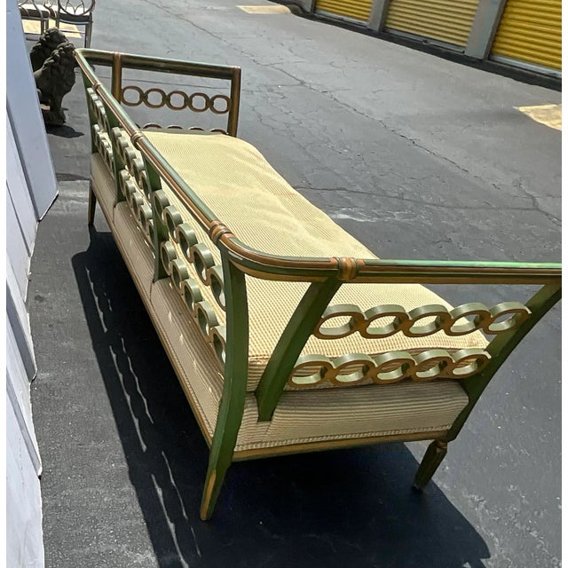 1920s Regency Style Carved and Hand Painted Daybed Settee Sofa For Sale In Atlanta - Image 6 of 12