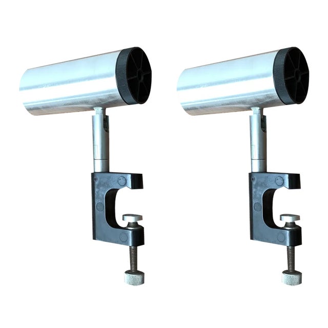 Vintage Space Age Minimalist Clamp Table or Shelf Lamps from Philips, Set of 2 For Sale