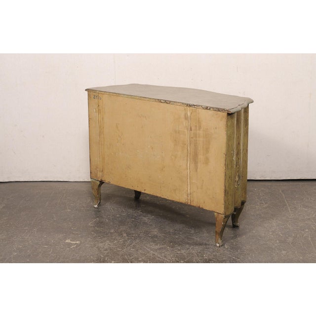 Wood 19th Century Italian Hand-Painted Bow-Front Cabinet For Sale - Image 7 of 12