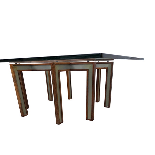 we are not able to locate a makers mark on this piece. Beautiful rosewood Coffee table in Great condition minor age-...