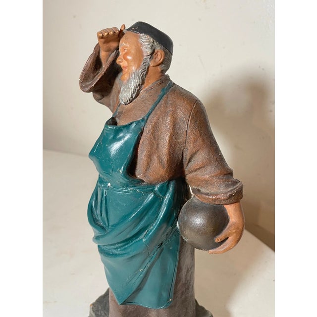 19th Century 19th Century Handmade Antique German Deponirt Terracotta Pottery Monk Friar Sculpture Statue For Sale - Image 5 of 12
