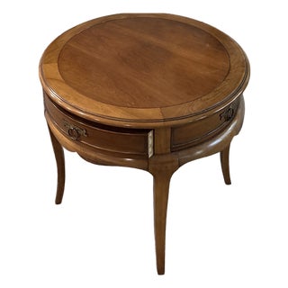 1980s Hekman Round Accent Table For Sale