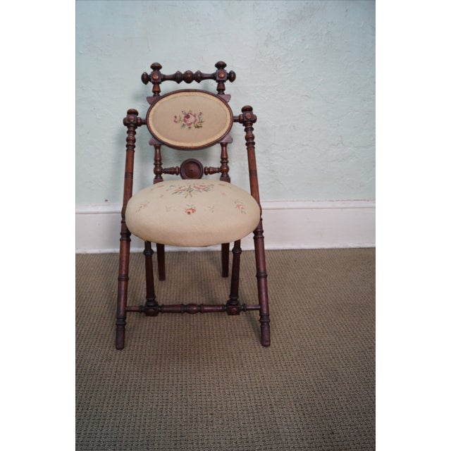 Hunzinger Signed Antique Needlepoint Side Chair Chairish