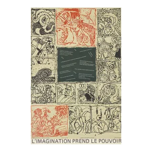 1968 Pierre Alechinsky 'L'imagination Prend Le Pouvoir' Modernism Black & White,Red Offset Lithograph