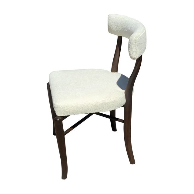 Mid-Century Modern Mid Century Style Walnut /Upholstered Dining Chairs For Sale - Image 3 of 5