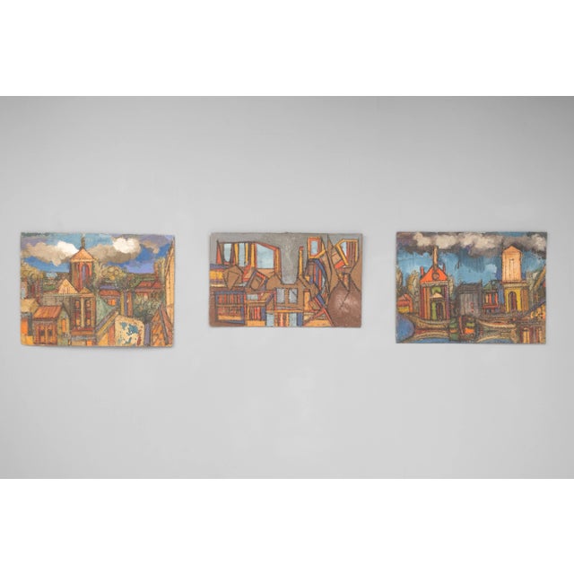 After Buffet, Compositions, Oil Paintings, 1970, Set of 11 For Sale - Image 9 of 18