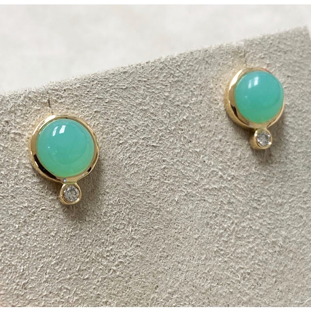 Created in 18 karat yellow gold Chrysophrase 4 cts approx Diamonds 0.10 ct approx Can be worn at different angles Limited...