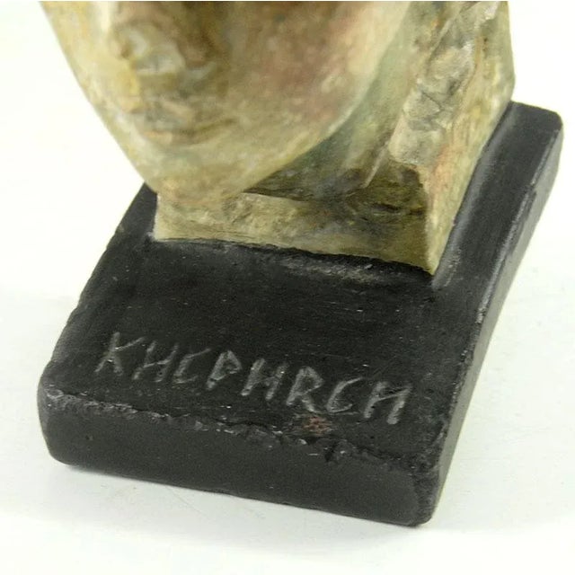 Beige Small Ancient Style Sculpture Head For Sale - Image 8 of 9