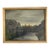 19th Century Landscape Oil Painting on Panel Framed in Golden Wood For Sale