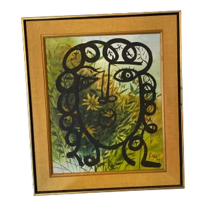 Abstract 1970s Painting by Peter Keil - Framed