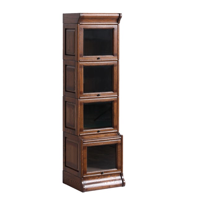 Mission Narrow Barrister Bookcase - Beveled Glass - Micheals Cherry For Sale - Image 9 of 17