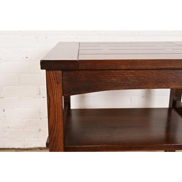 Early 21st Century Stickley Mission Oak Arts & Crafts Occasional Side Table For Sale - Image 5 of 9