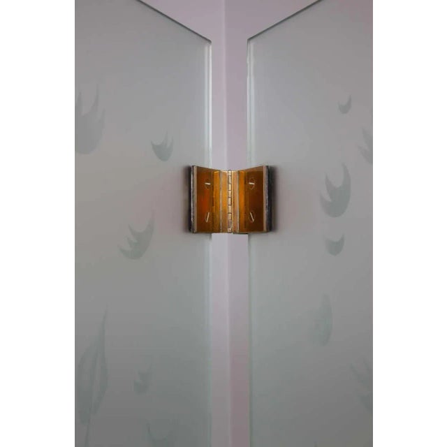 Four-Panel Etched Glass Screen For Sale In New York - Image 6 of 10
