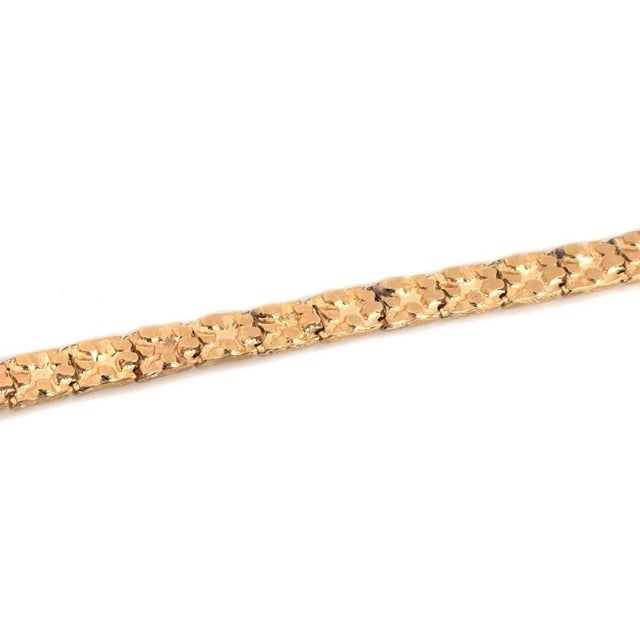 Mid 20th Century Mid 20th Century Nugget Rectangular 14k Yellow Gold Link Bracelet 8" For Sale - Image 5 of 7