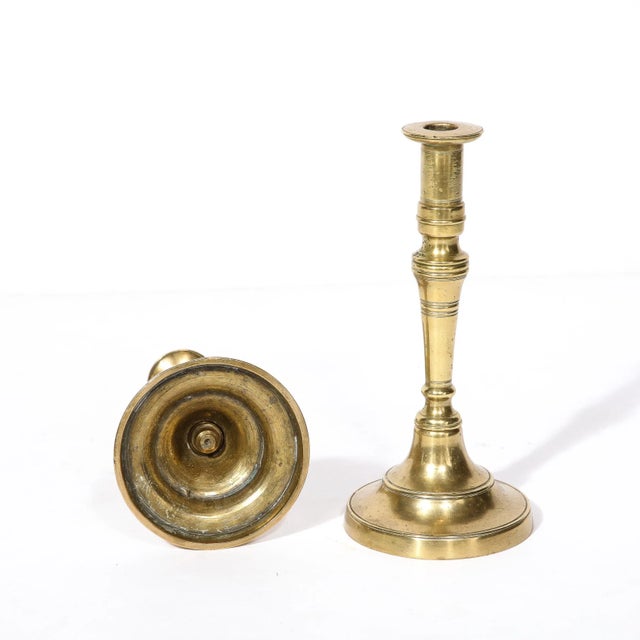 Antique Brass Sabbath Candle Holders For Sale - Image 10 of 12