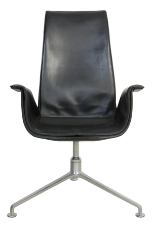 Tulip Chair in Black Leather from Fabricius and Kastholm, 2000s