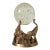 Vintage Brass Elephant Trio Base W/ Bubble Art Glass Sphere For Sale