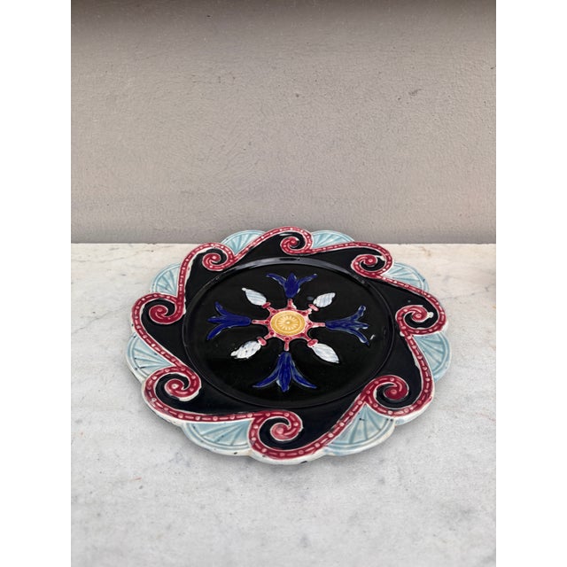 French Majolica Plate Circa 1890.