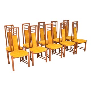 Vintage Danish Teak Dining Chairs, 1970s, Set of 10 For Sale